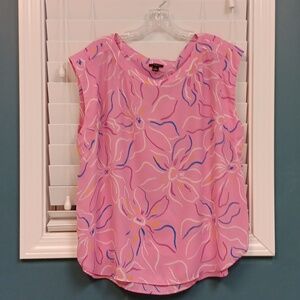 Ann Taylor Factory Pink Floral Blouse